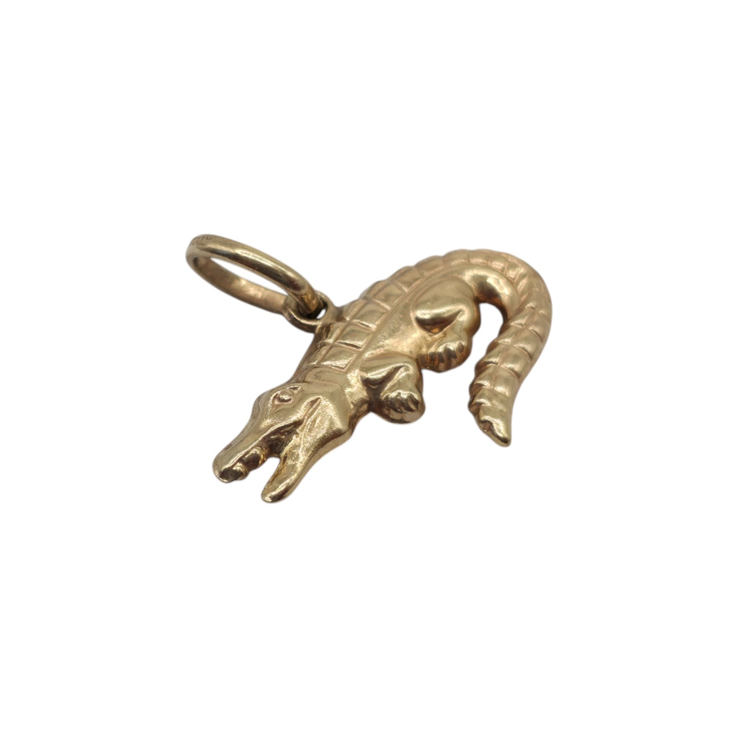 9ct 375 Yellow Gold Crocodile Charm L 2.0 cm 0.8 g.