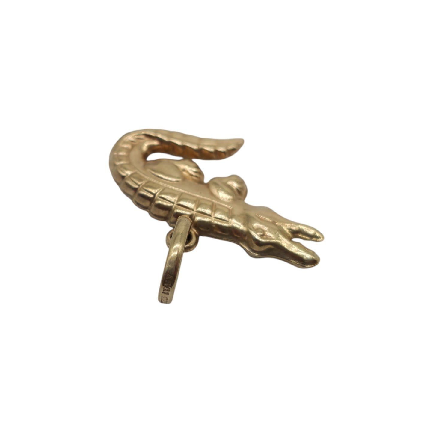 9ct 375 Yellow Gold Crocodile Charm L 2.0 cm 0.8 g.