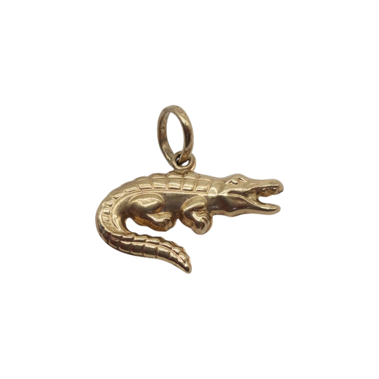 9ct 375 Yellow Gold Crocodile Charm L 2.0 cm 0.8 g.