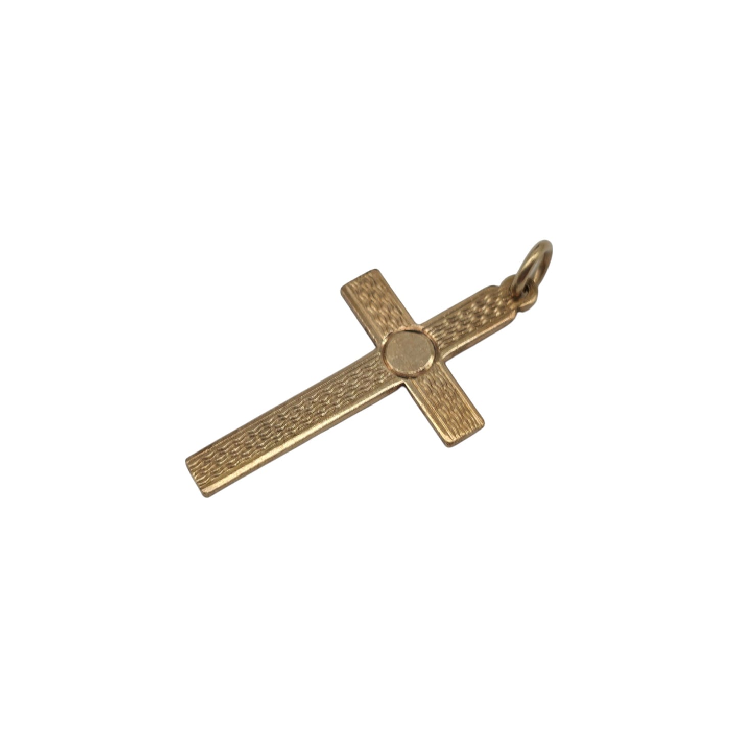 Decorative 9ct 375 Yellow Gold Cross Charm 1975 L 2.5 cm 1.2 g.