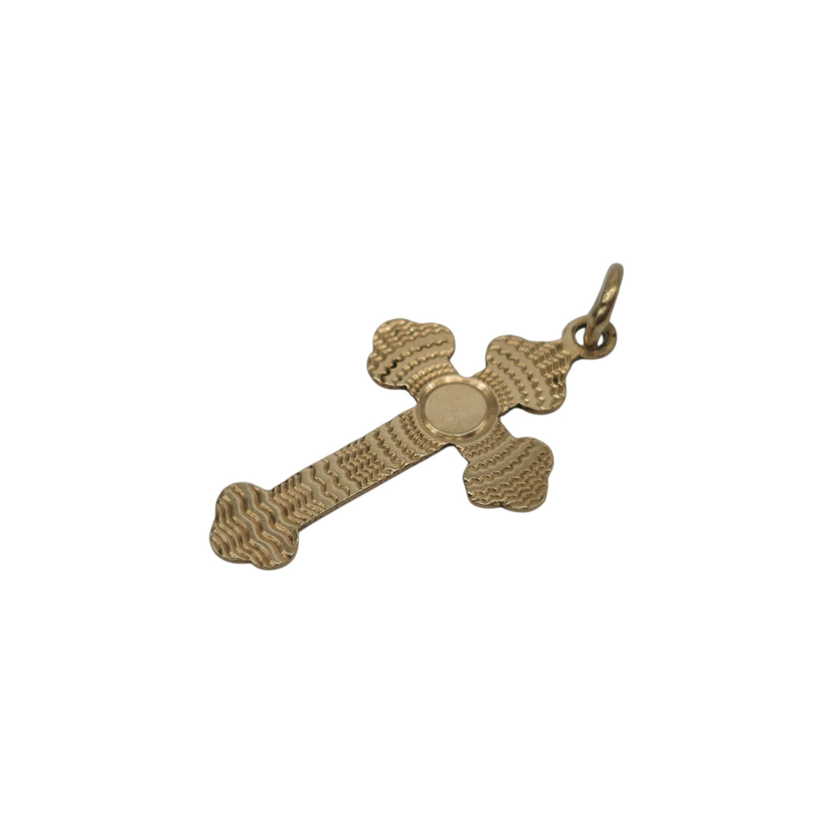Decorative 9ct 375 Yellow Gold Cross Charm 1968 L 2.2 cm 0.7 g.