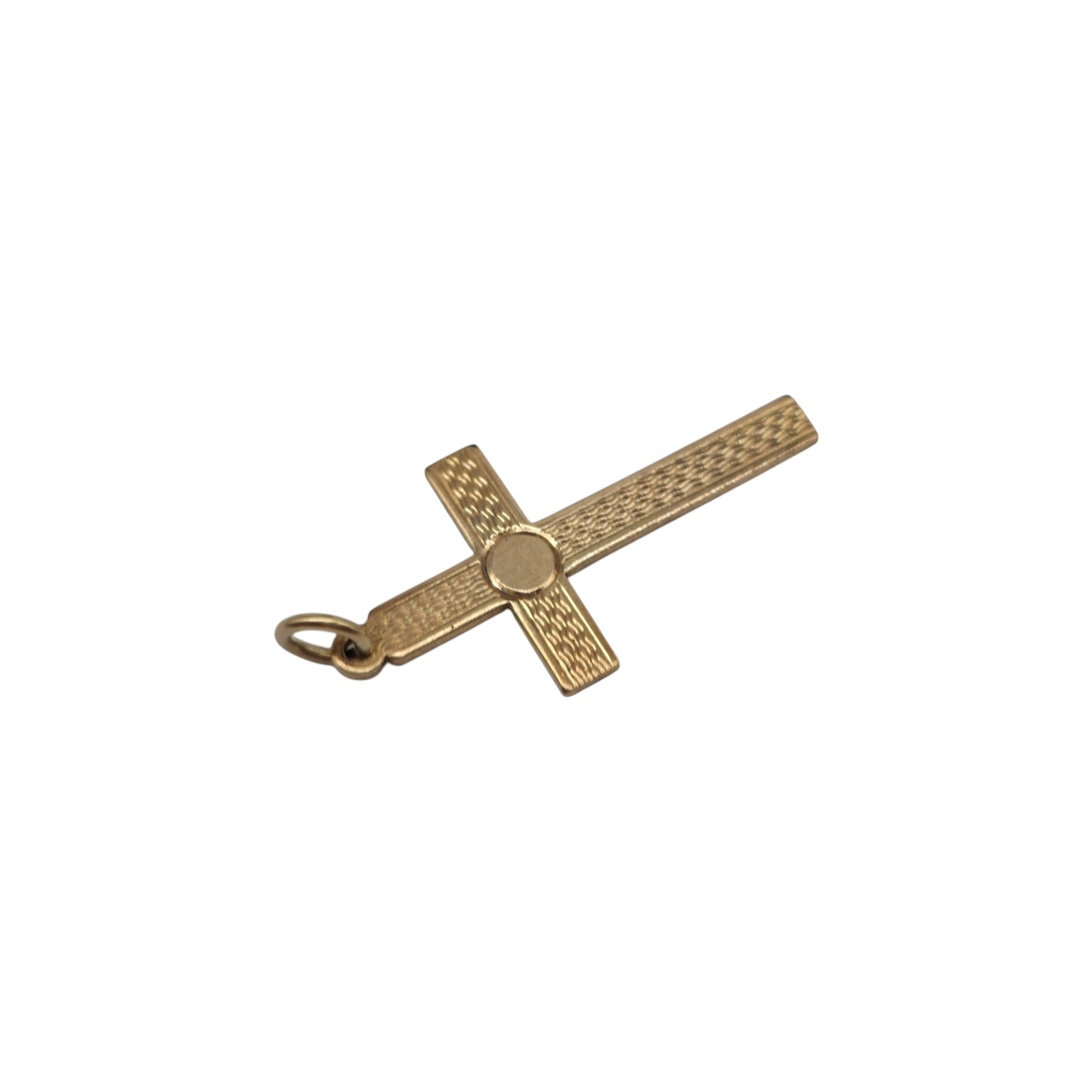 Decorative 9ct 375 Yellow Gold Cross Charm 1975 L 2.5 cm 1.2 g.