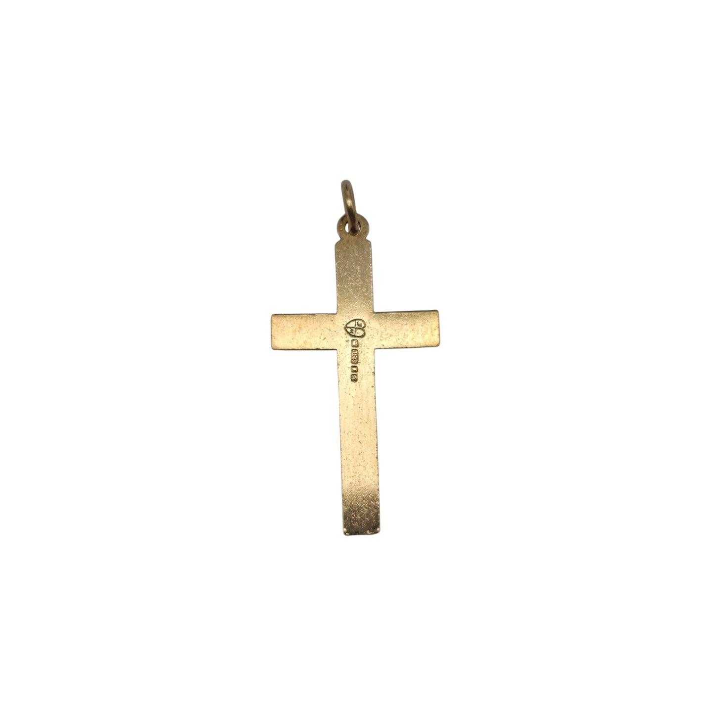 Decorative 9ct 375 Yellow Gold Cross Charm 1975 L 2.5 cm 1.2 g.