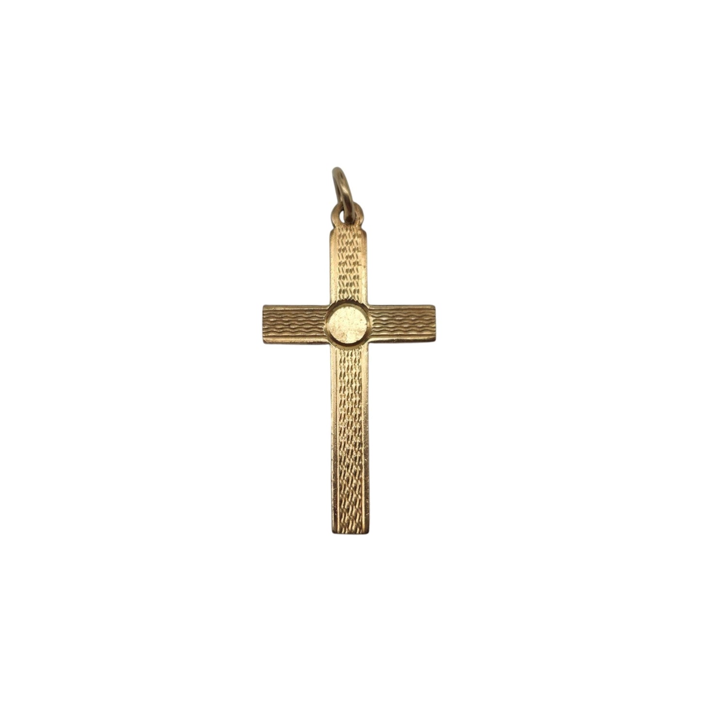 Decorative 9ct 375 Yellow Gold Cross Charm 1975 L 2.5 cm 1.2 g.