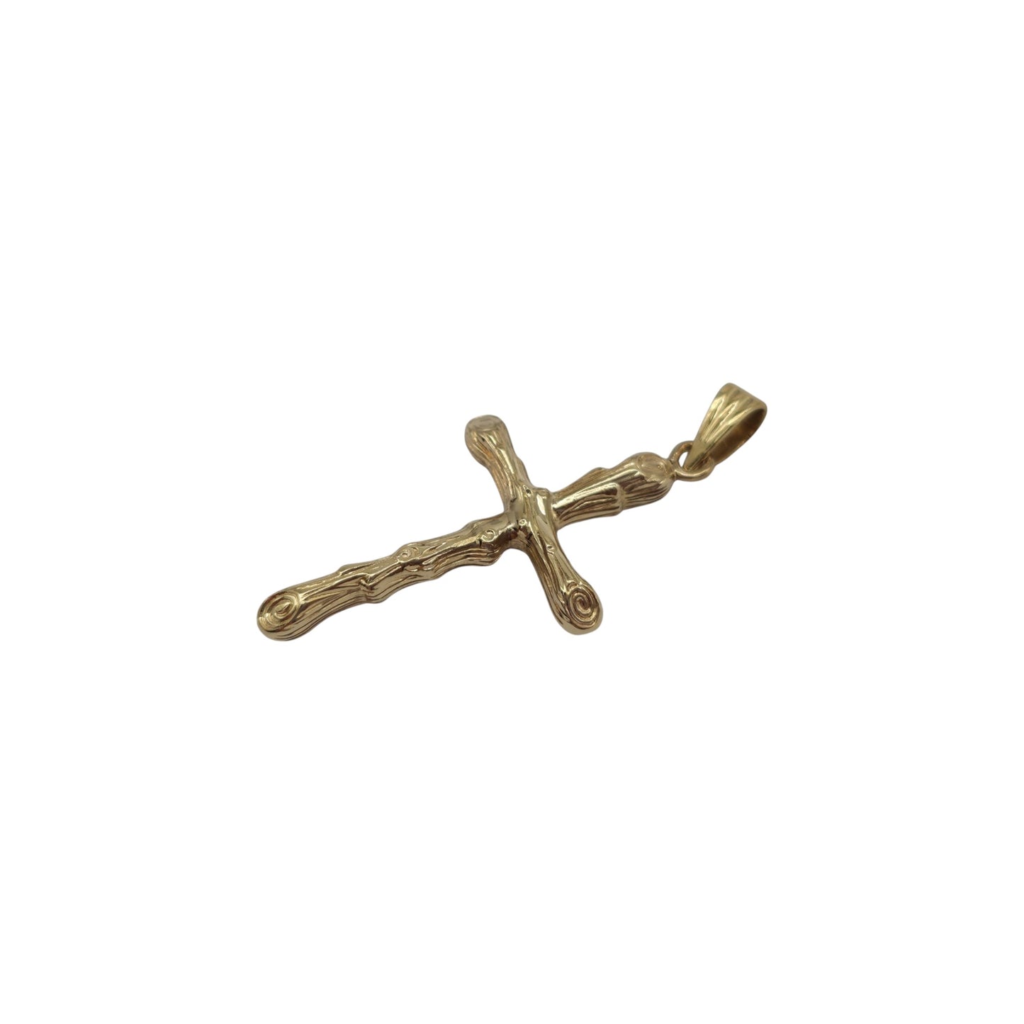 9ct 375 Yellow Gold Cross Pendant 1984 L 3.0 cm 2.0 g.