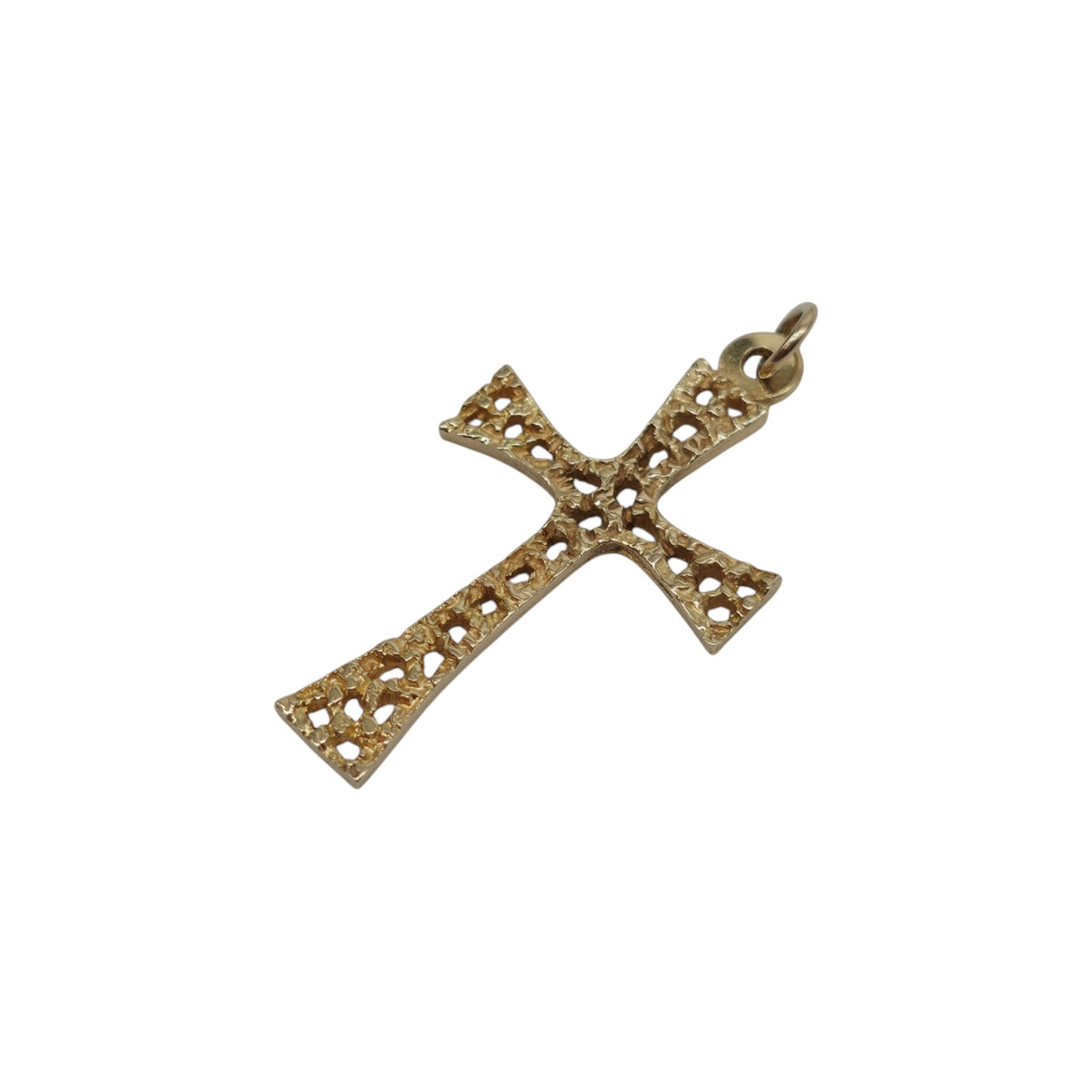 9ct 375 Yellow Gold Cross Pendant 1977 L 2.9 cm 2.2 g.