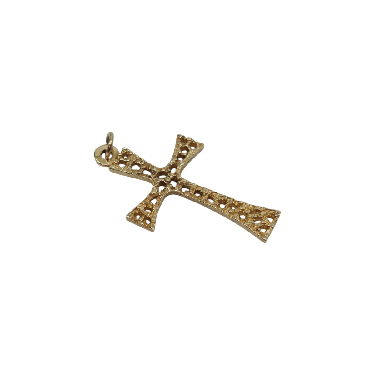 9ct 375 Yellow Gold Cross Pendant 1977 L 2.9 cm 2.2 g.
