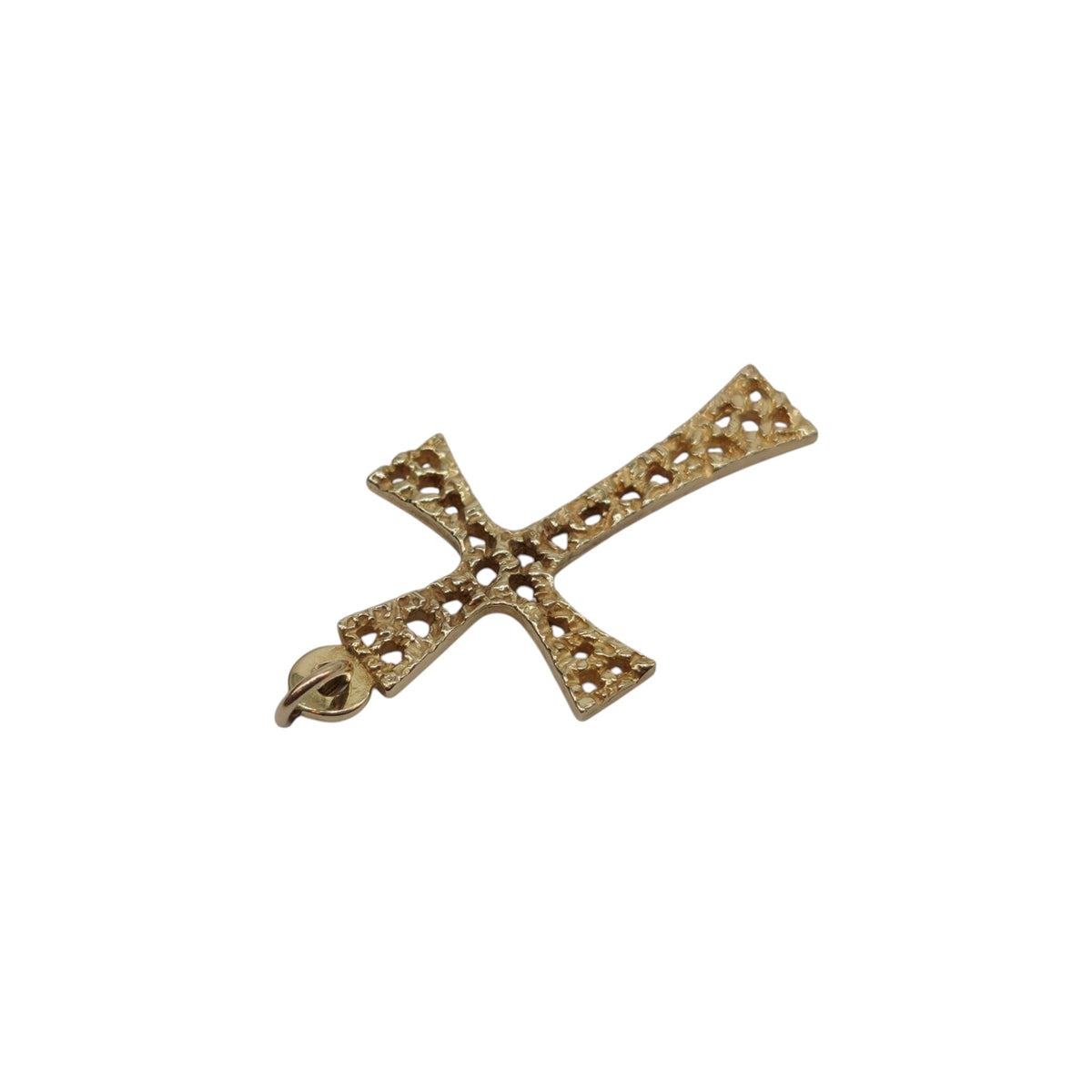 9ct 375 Yellow Gold Cross Pendant 1977 L 2.9 cm 2.2 g.