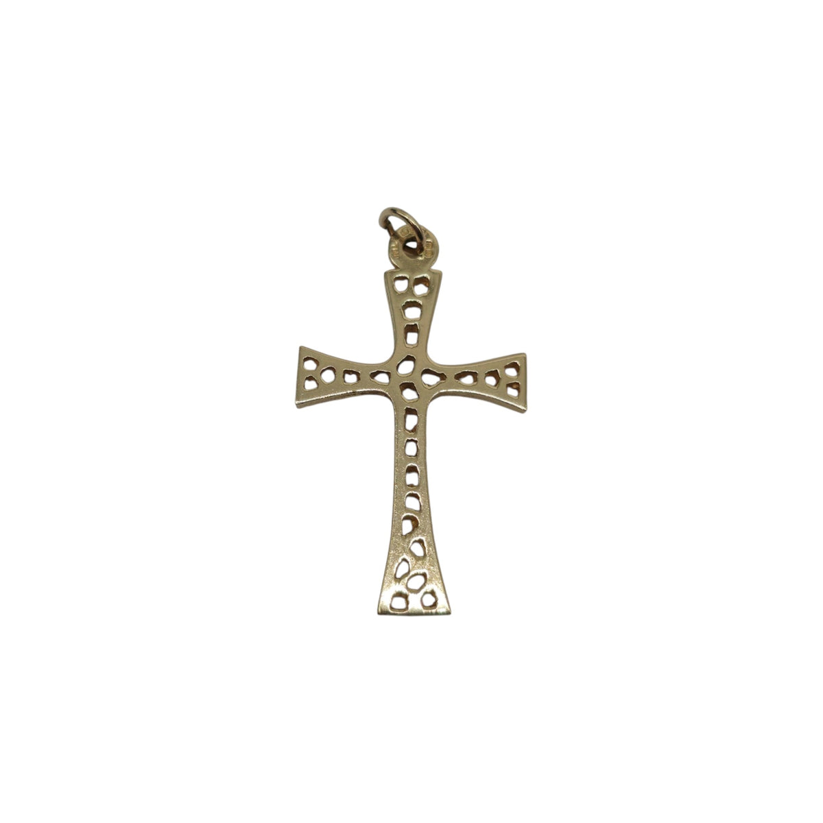 9ct 375 Yellow Gold Cross Pendant 1977 L 2.9 cm 2.2 g.