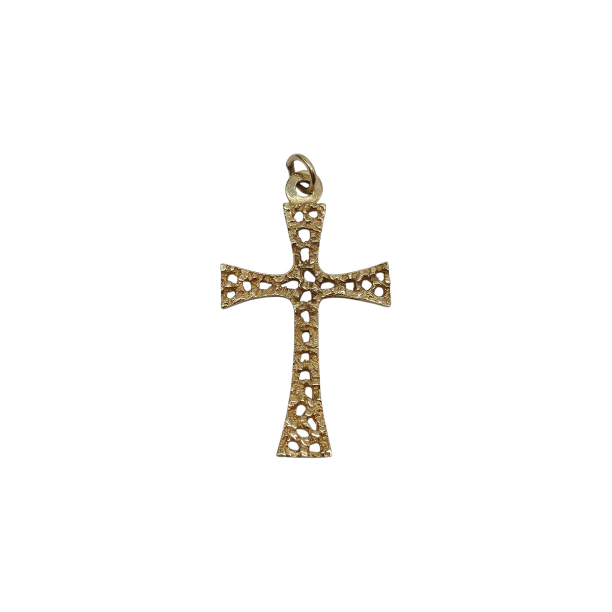 9ct 375 Yellow Gold Cross Pendant 1977 L 2.9 cm 2.2 g.