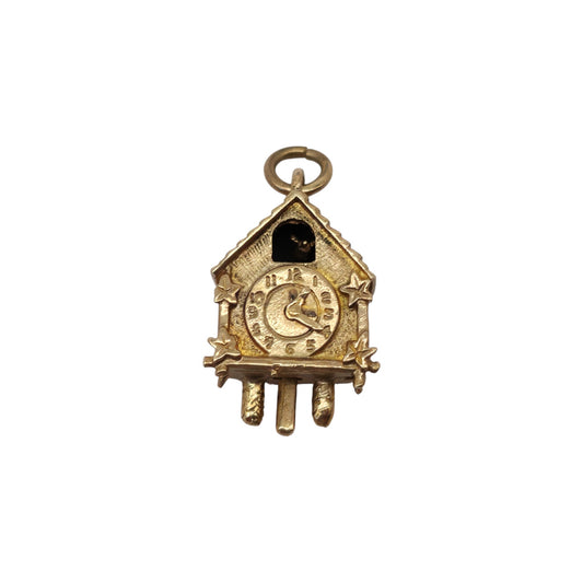 pre-owned 9ct gold Articulated Cuckoo Clock Charm