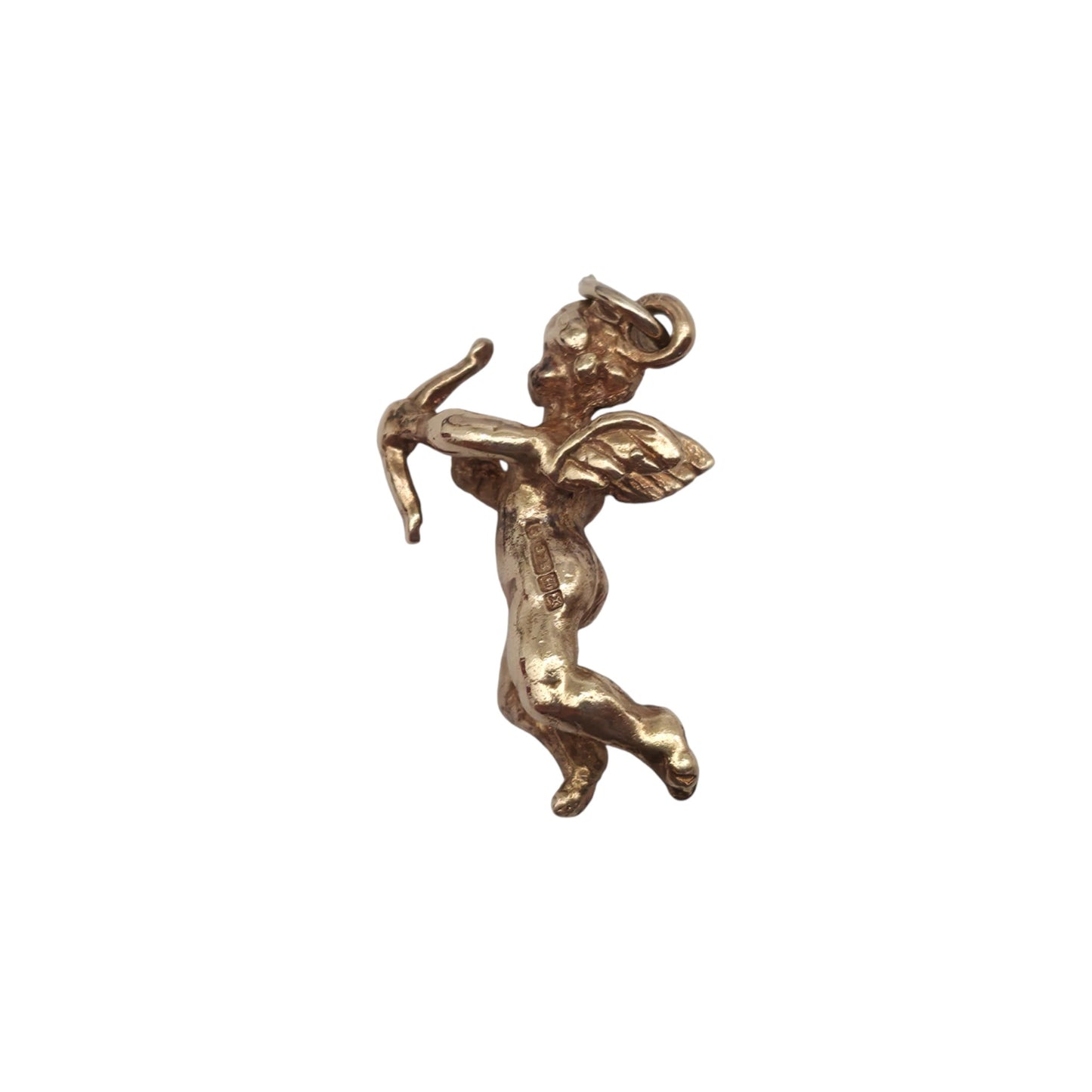 9ct 375 Yellow Gold Cupid Charm 1972 L 1.9 cm 3.0 g.