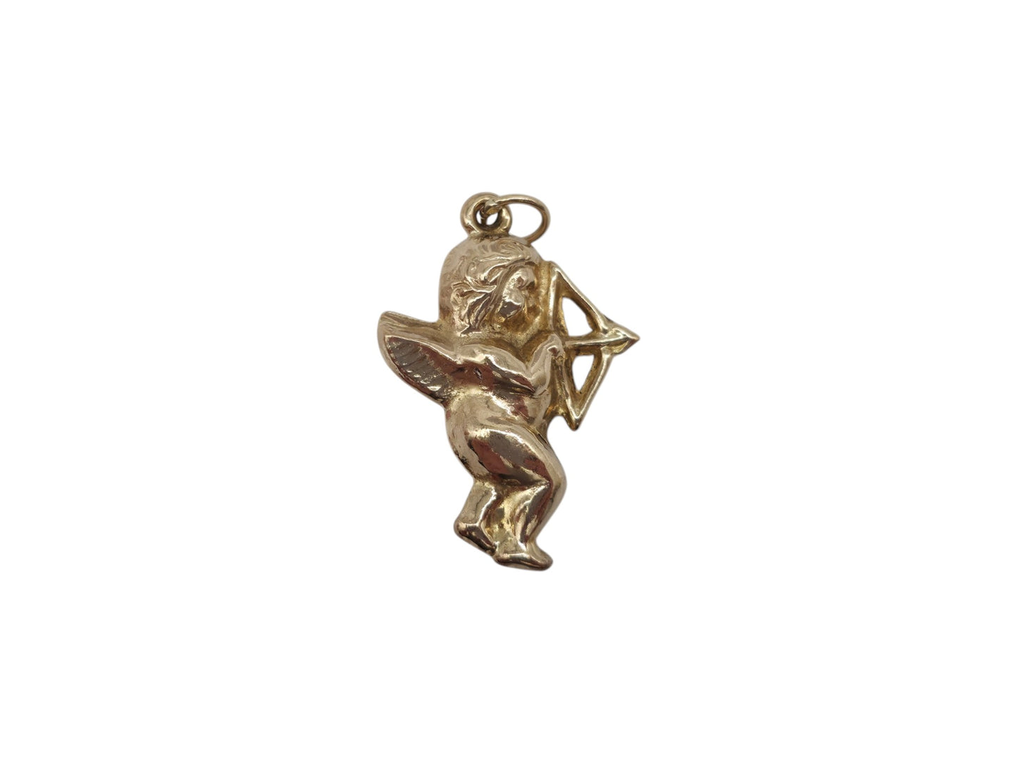 9ct 375 Yellow Gold Cupid Charm 1966 L 2.1 cm 1.5 g.