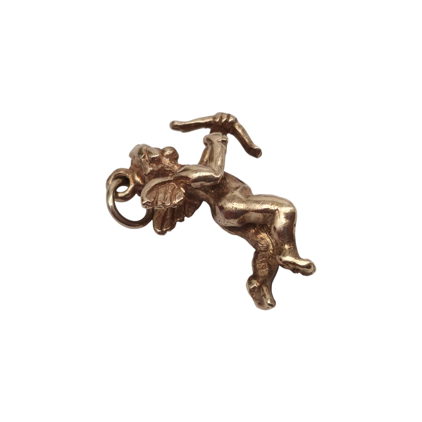 9ct 375 Yellow Gold Cupid Charm 1972 L 1.9 cm 3.0 g.