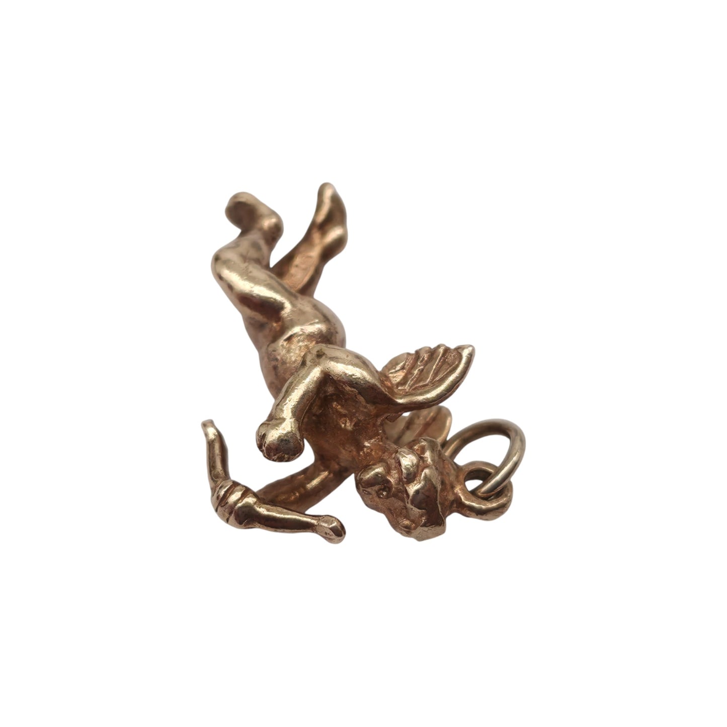 9ct 375 Yellow Gold Cupid Charm 1972 L 1.9 cm 3.0 g.
