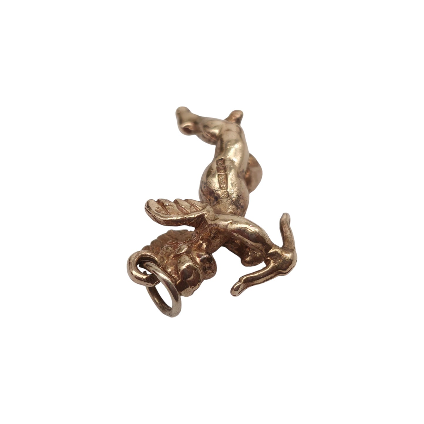 9ct 375 Yellow Gold Cupid Charm 1972 L 1.9 cm 3.0 g.