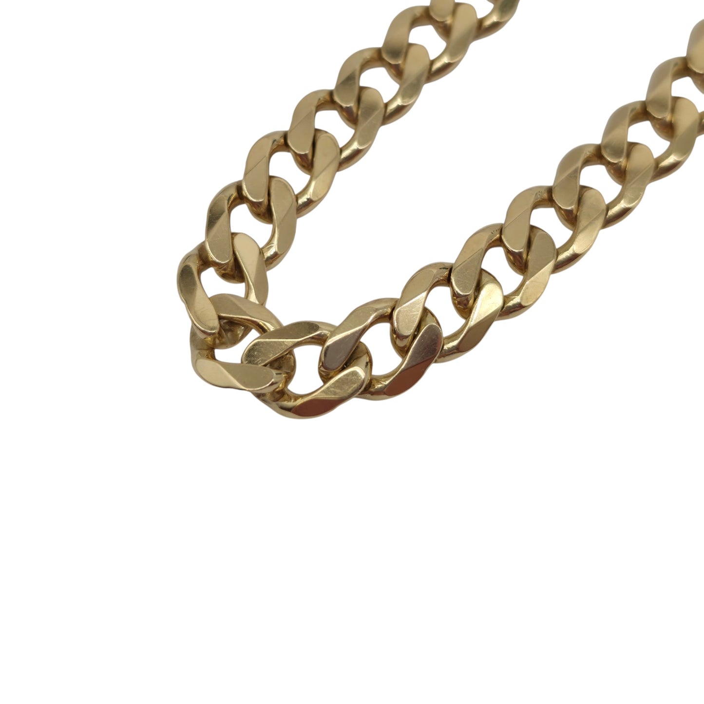 Solid 9ct 375 Yellow Gold Curb Link Bracelet L 19.9 cm 19.7 g.