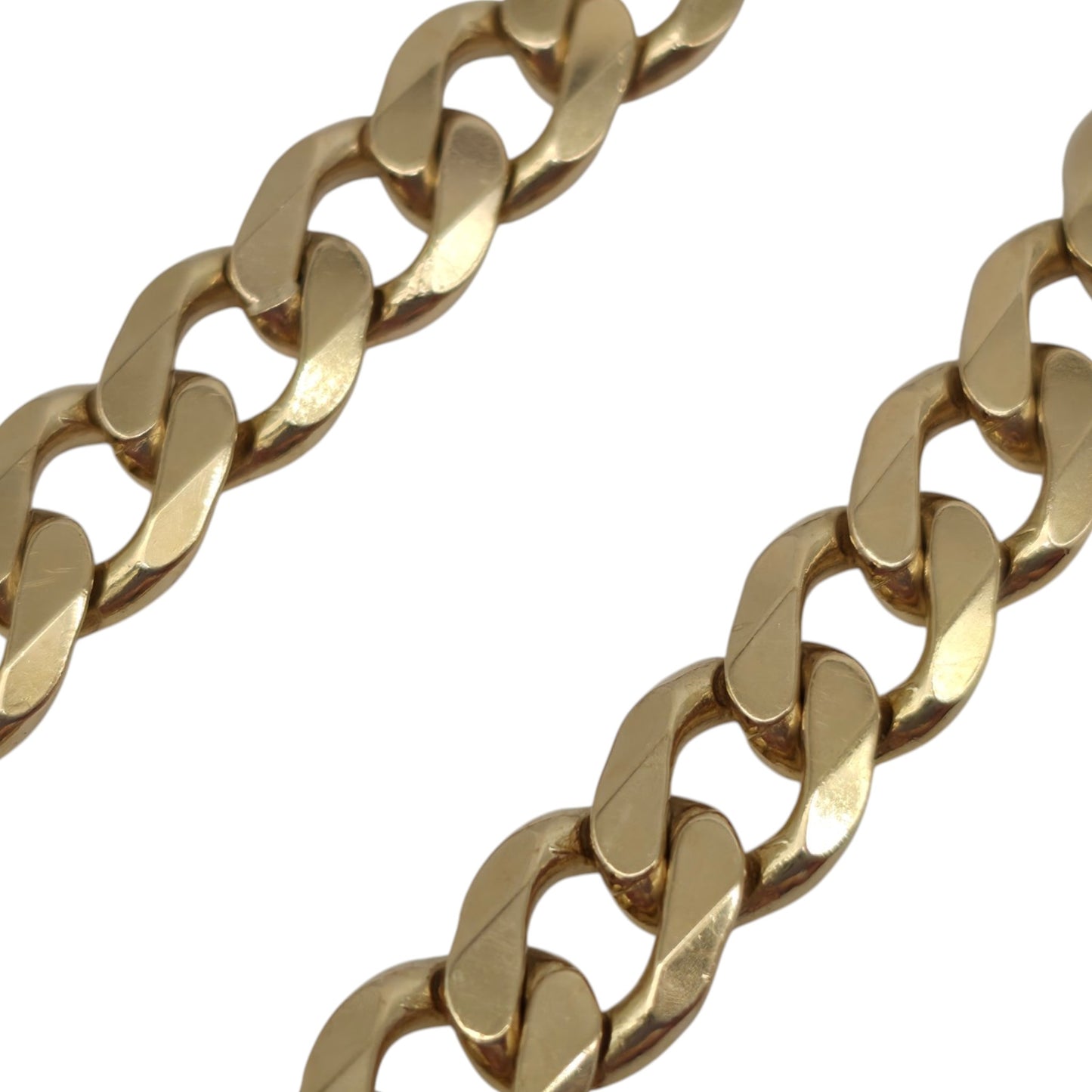 Solid 9ct 375 Yellow Gold Curb Link Bracelet L 19.9 cm 19.7 g.