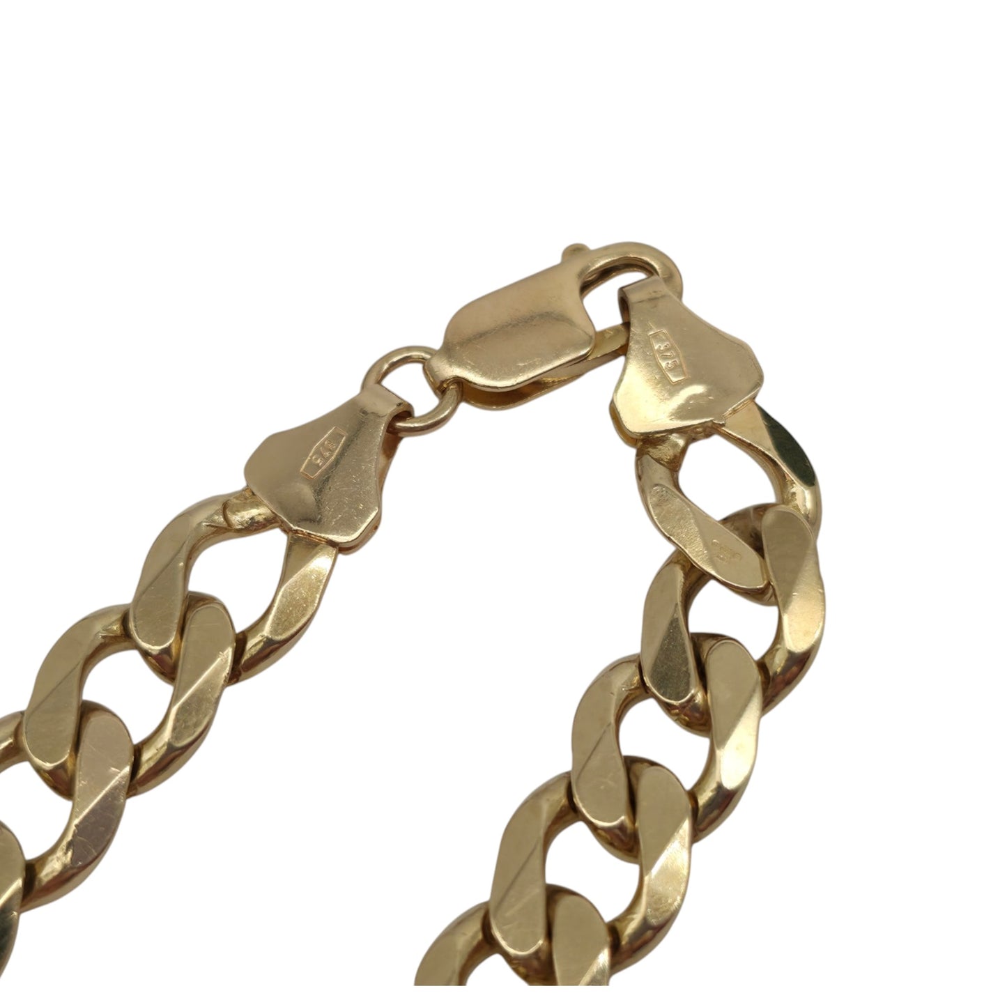 Solid 9ct 375 Yellow Gold Curb Link Bracelet L 19.9 cm 19.7 g.