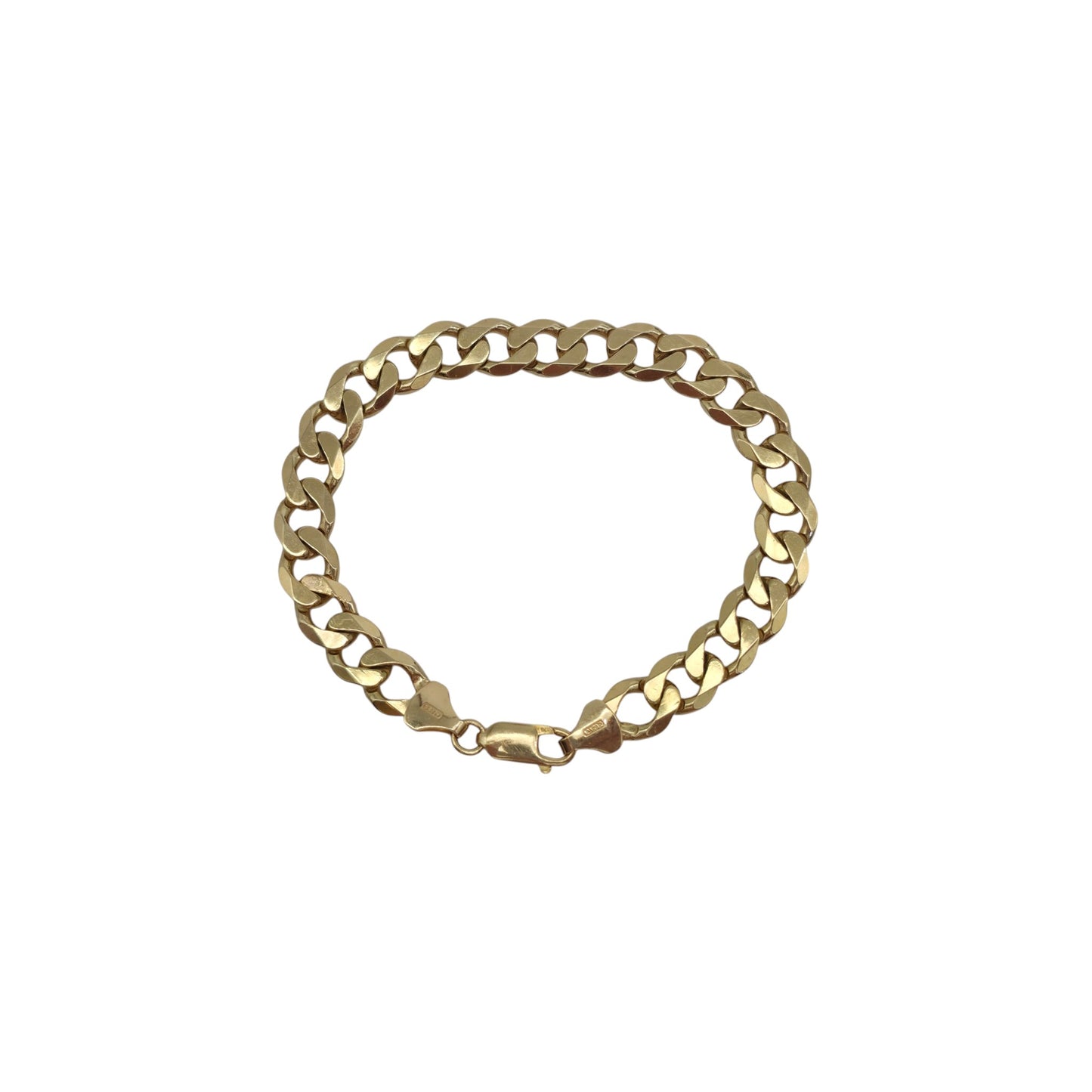 Solid 9ct 375 Yellow Gold Curb Link Bracelet L 19.9 cm 19.7 g.