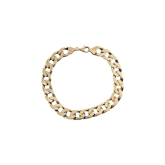 Gents 9ct 375 Yellow Gold Curb Link Bracelet L 23.2 cm 34.0 g.