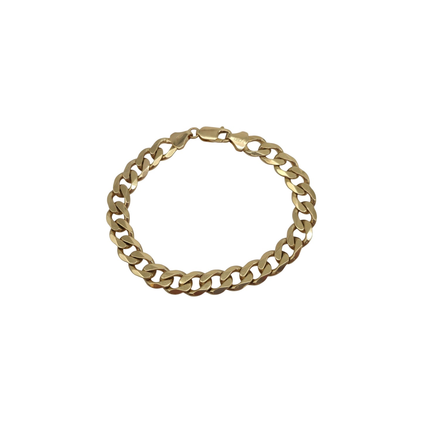 Solid 9ct 375 Yellow Gold Curb Link Bracelet L 19.9 cm 19.7 g.