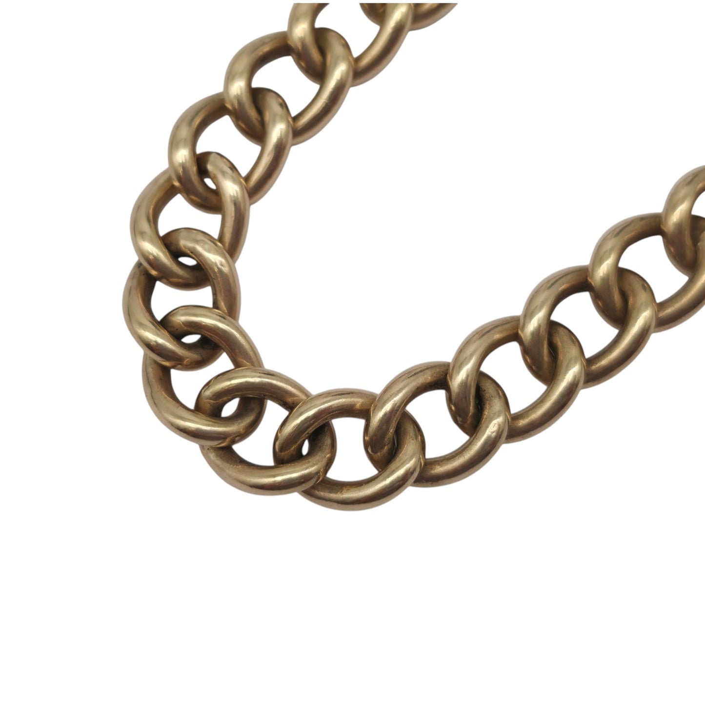 Heavy Solid 9ct 375 Yellow Gold Curb Link Bracelet 1967 L 19.2 cm 37.1 g.