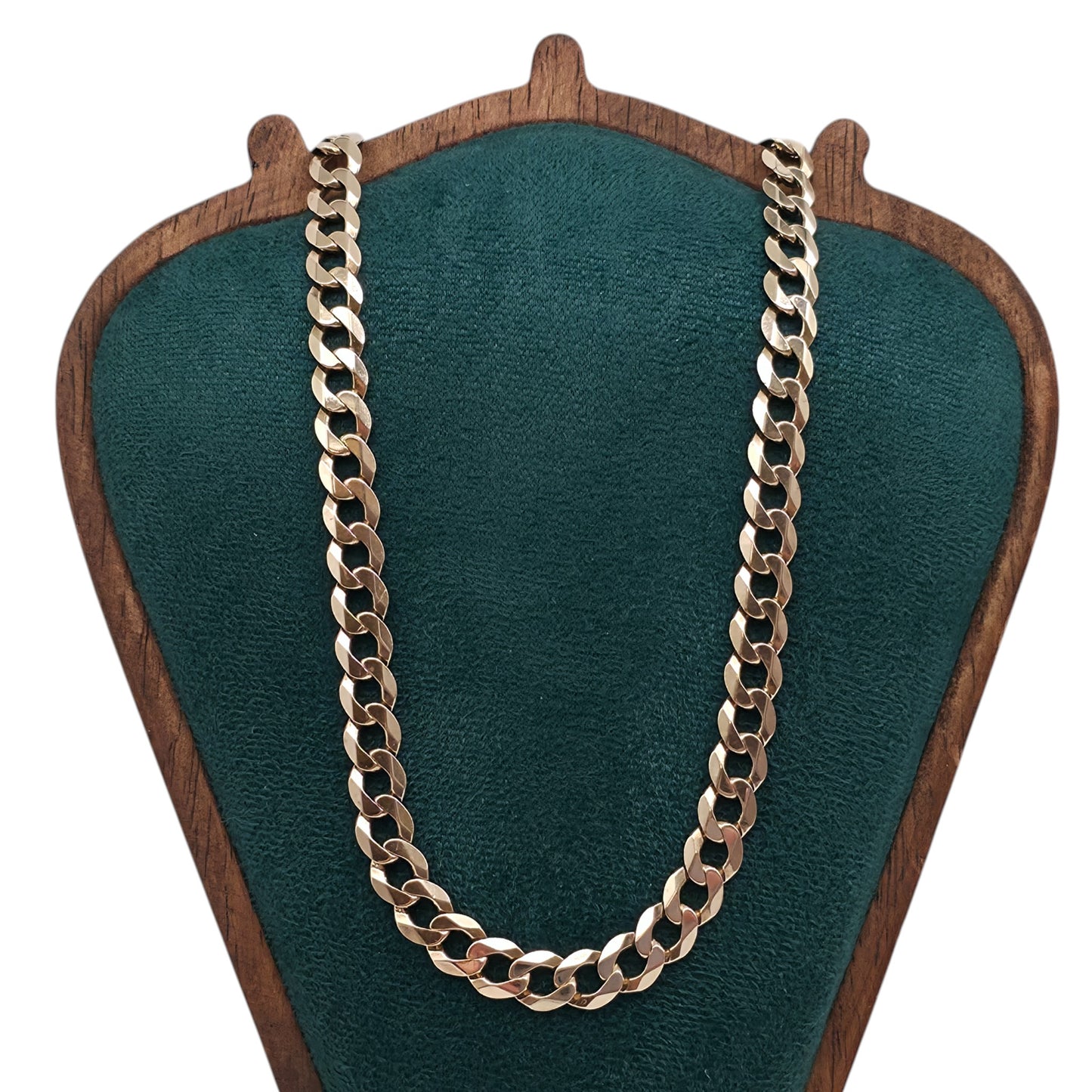 Heavy 9ct 375 Yellow Gold Curb Link Chain L 67.2 cm 50.3 g.