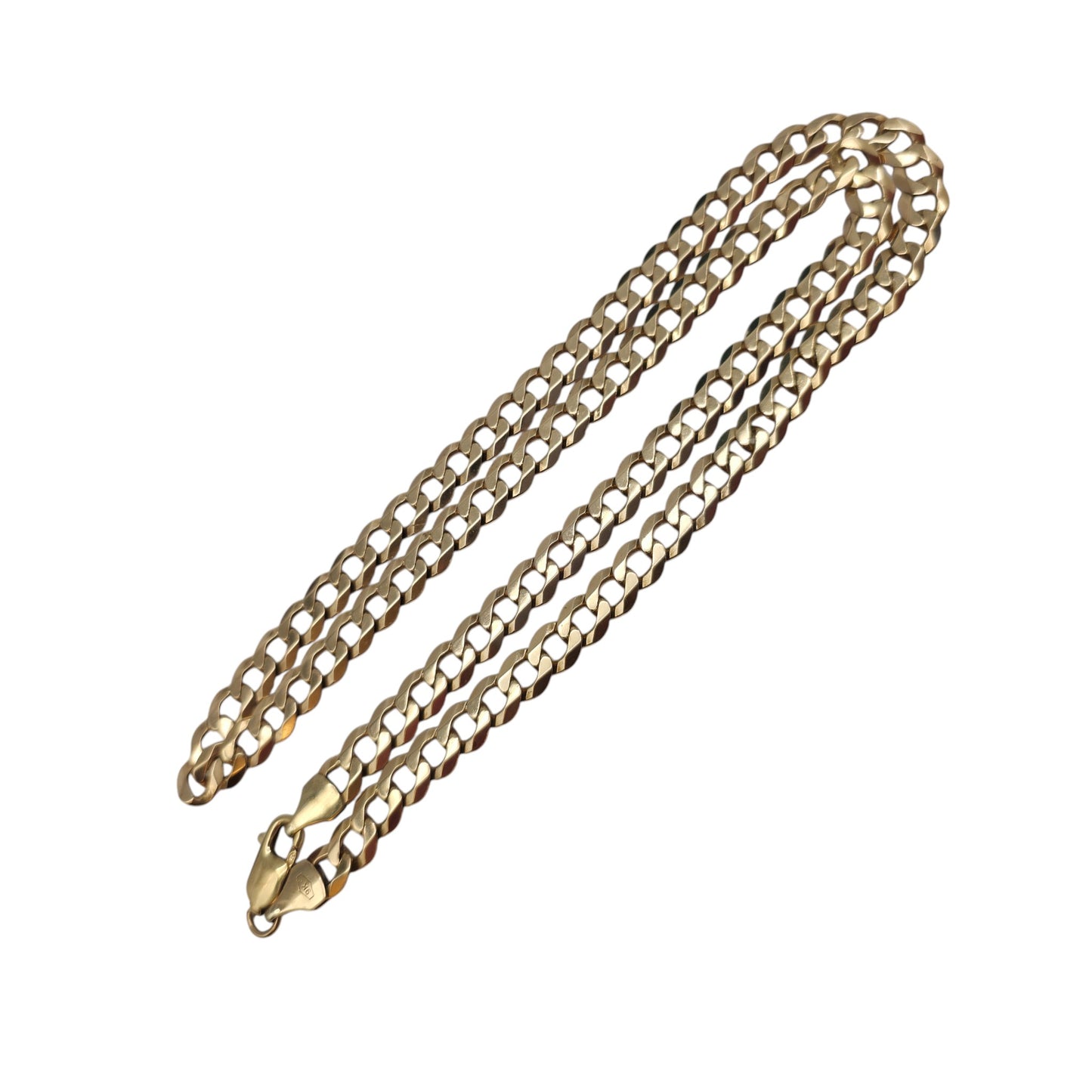 Heavy 9ct 375 Yellow Gold Curb Link Chain L 67.2 cm 50.3 g.