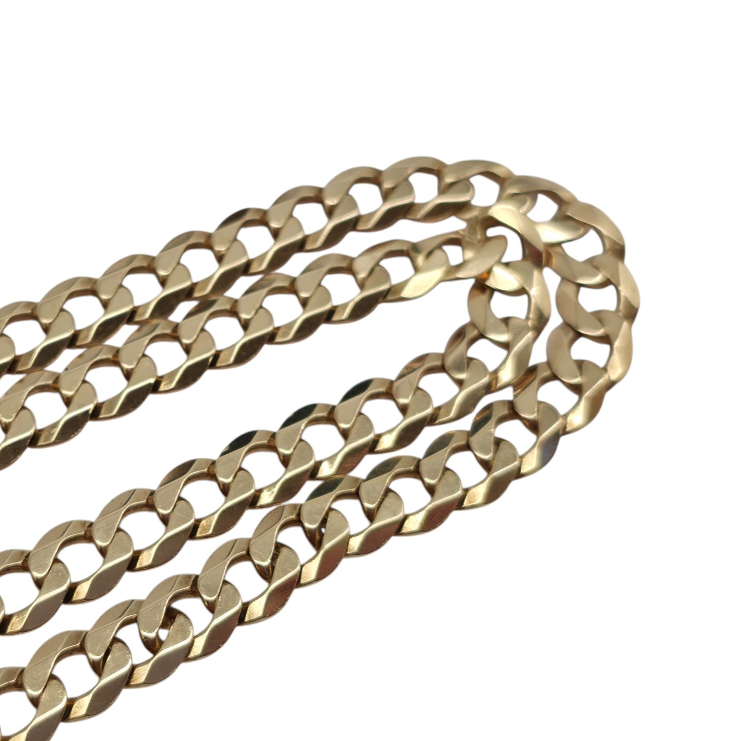 Heavy 9ct 375 Yellow Gold Curb Link Chain L 67.2 cm 50.3 g.
