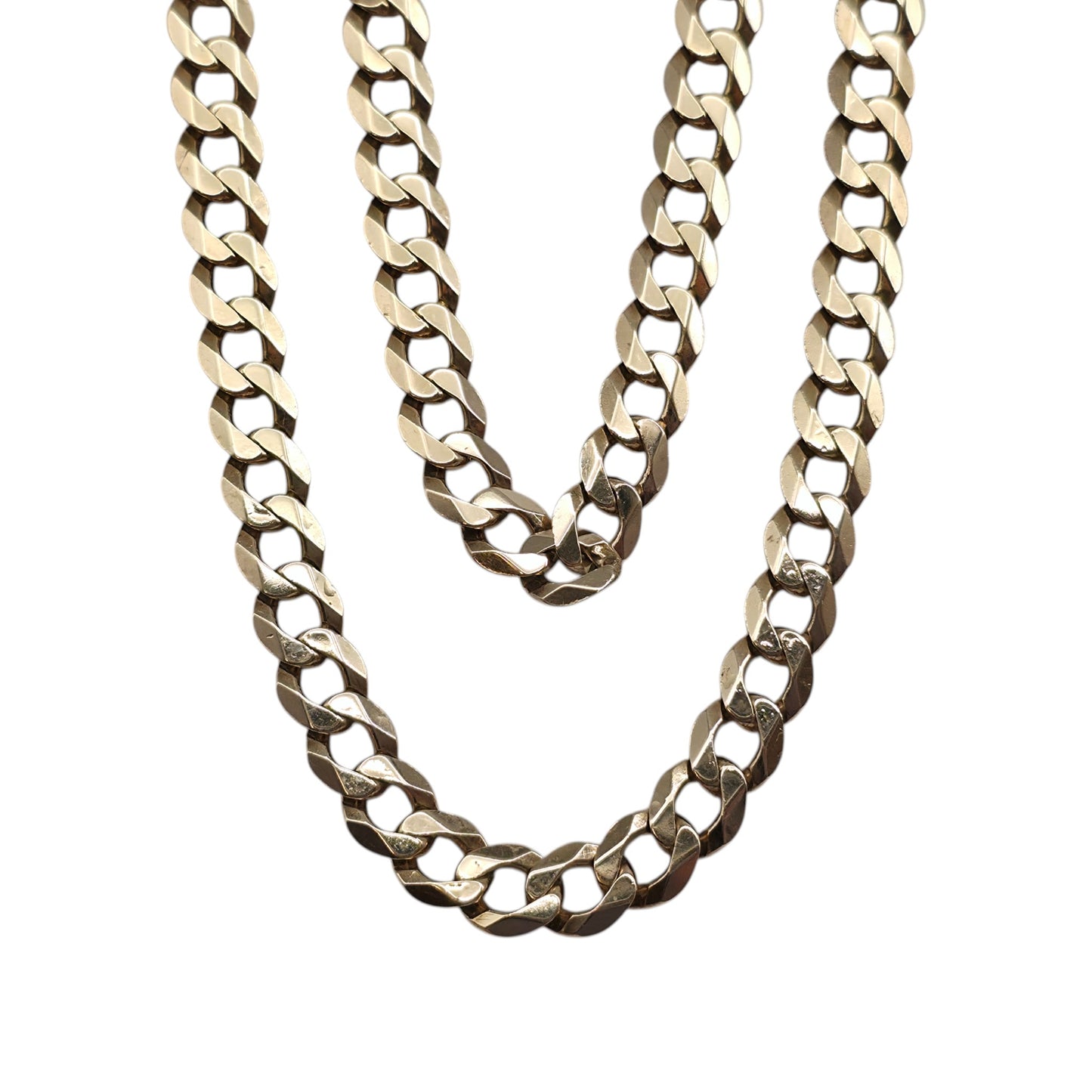 Heavy 9ct 375 Yellow Gold Curb Link Chain L 67.2 cm 50.3 g.