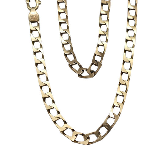 9ct 375 Yellow Gold Curb Link Chain c.1994 L 45.6 cm 13.6 g.