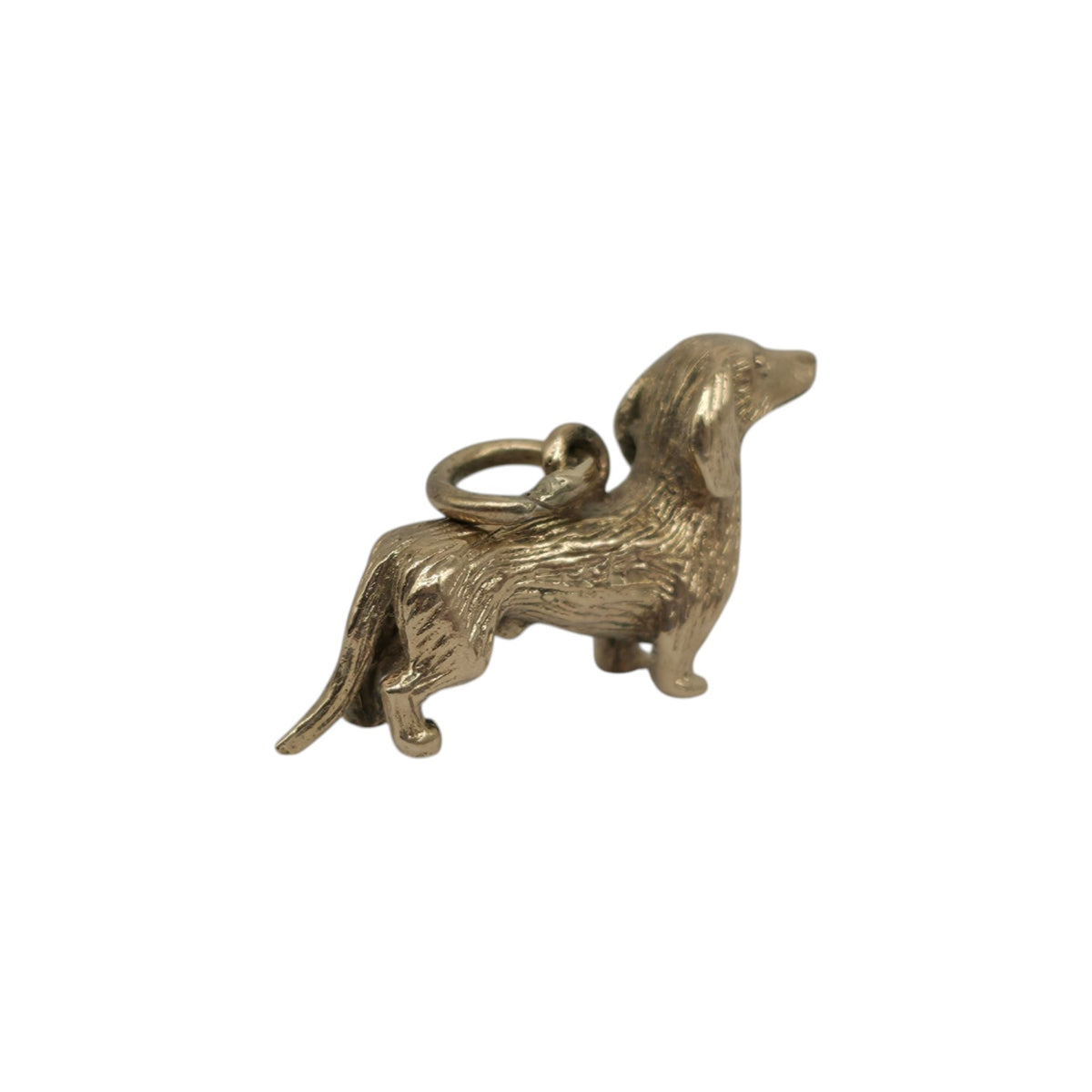9ct 375 Yellow Gold Dachshund Charm 1968 L 1.9 cm 2.5 g.