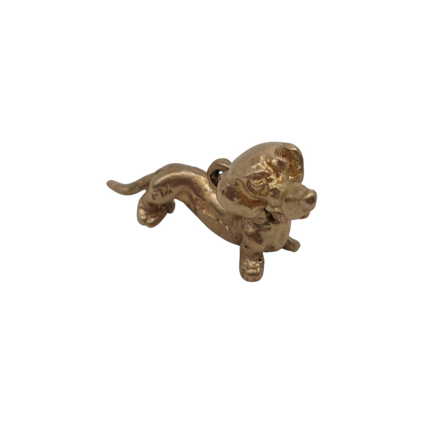 9ct 375 Yellow Gold Articulated Dachshund Dog Charm 1958 L 2.1 cm 2.8 g.