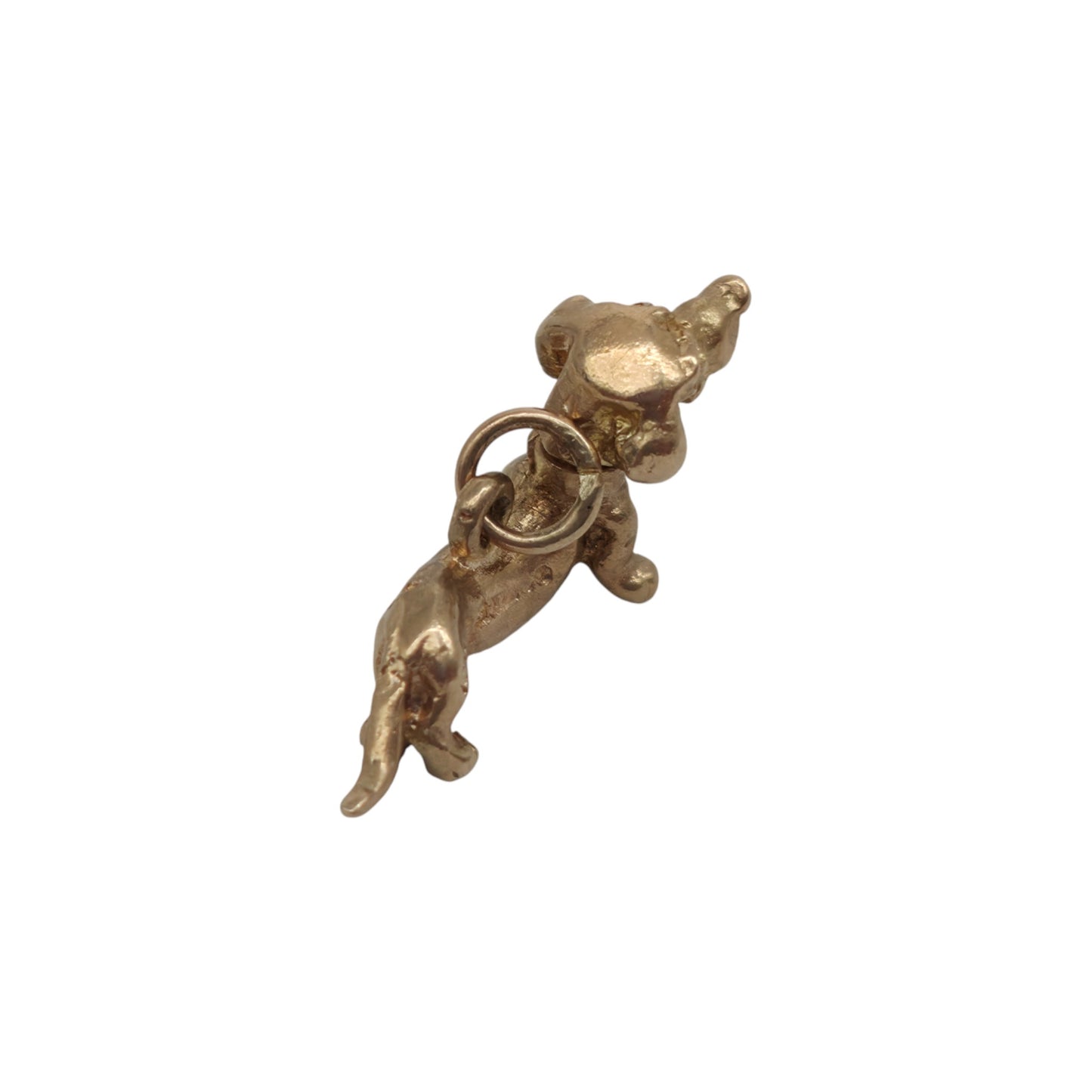 9ct 375 Yellow Gold Articulated Dachshund Dog Charm 1958 L 2.1 cm 2.8 g.