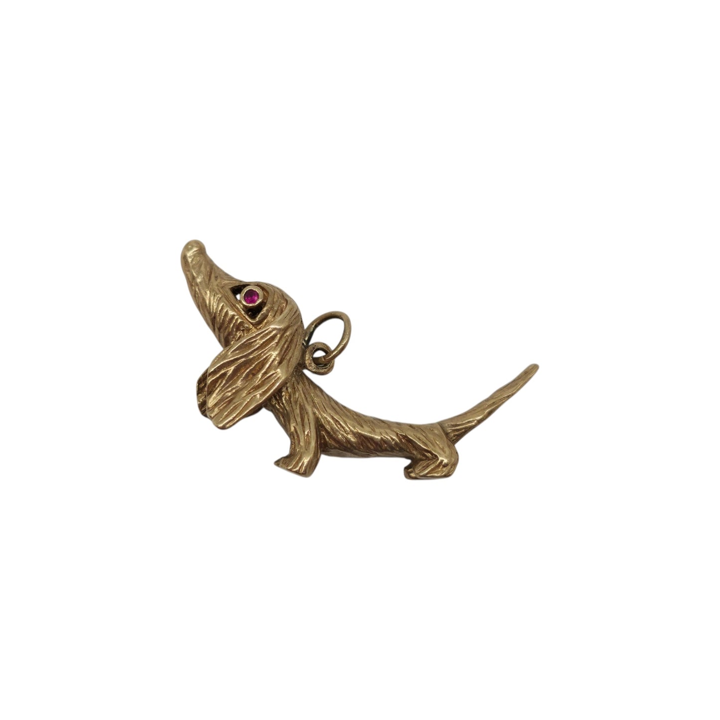 Unusual 9ct 375 Yellow Gold Dachshund Charm c.1960's L 3.5 cm 6.3 g.