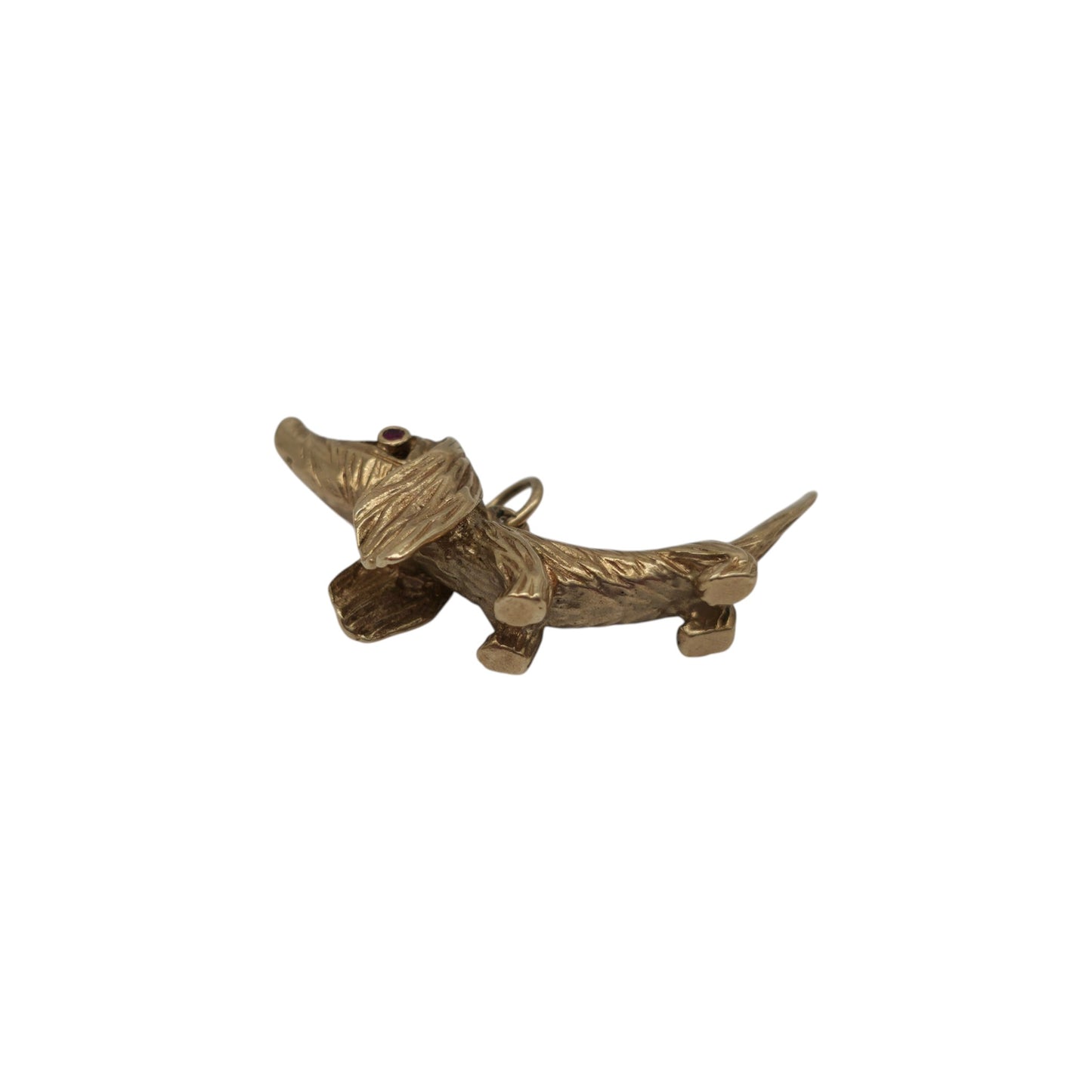 Unusual 9ct 375 Yellow Gold Dachshund Charm c.1960's L 3.5 cm 6.3 g.