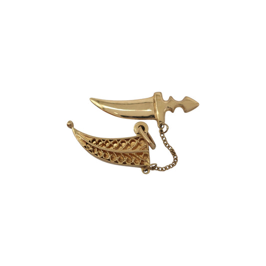 Unoaerre 9ct 375 Yellow Gold Dagger In Sheath Opening Charm L 3.1 cm 2.6 g.