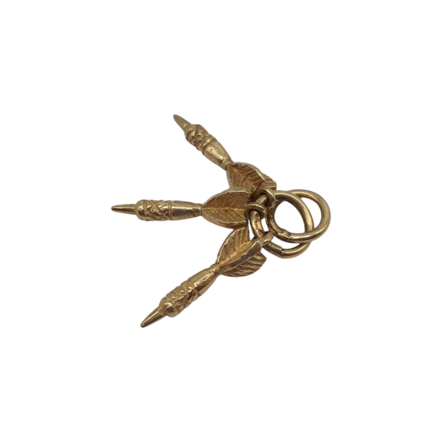 9ct 375 Yellow Gold Darts Charm L 1.4 cm 1.8 g.