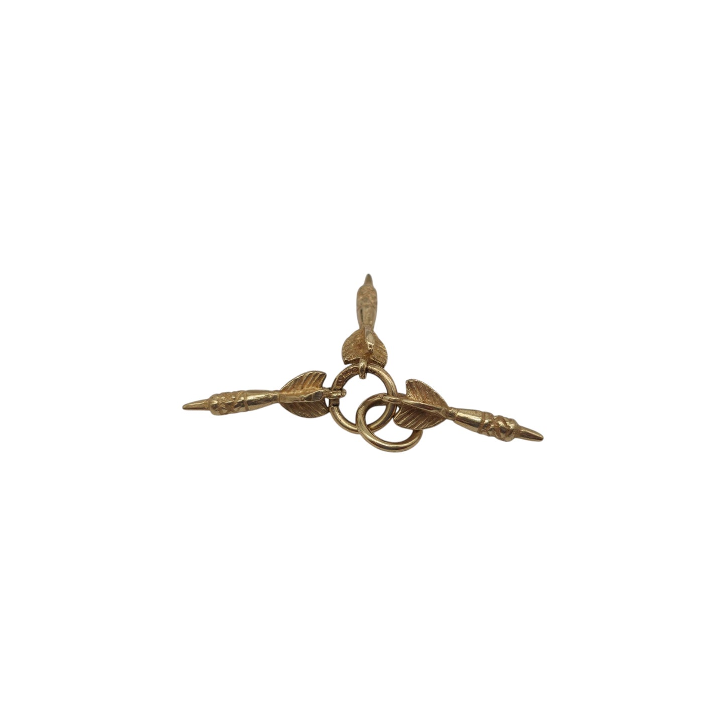 9ct 375 Yellow Gold Darts Charm L 1.4 cm 1.8 g.