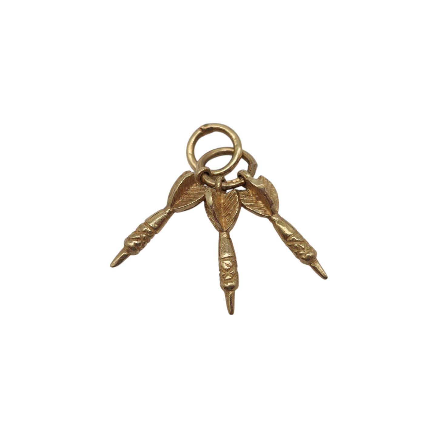 9ct 375 Yellow Gold Darts Charm L 1.4 cm 1.8 g.