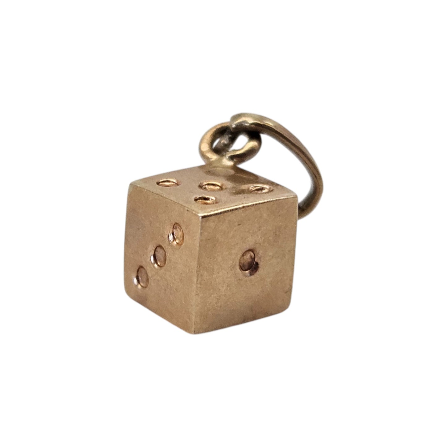 9ct Yellow Gold Dice Lucky Charm L 5 mm 1.0 g.