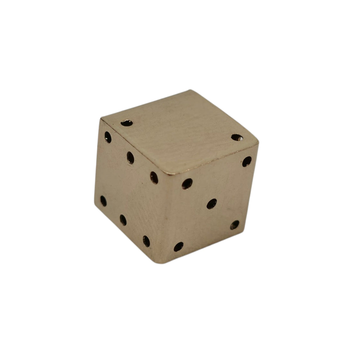 9ct 375 Yellow Gold Dice Charm c.1979 L 0.9 cm 2.0 g.
