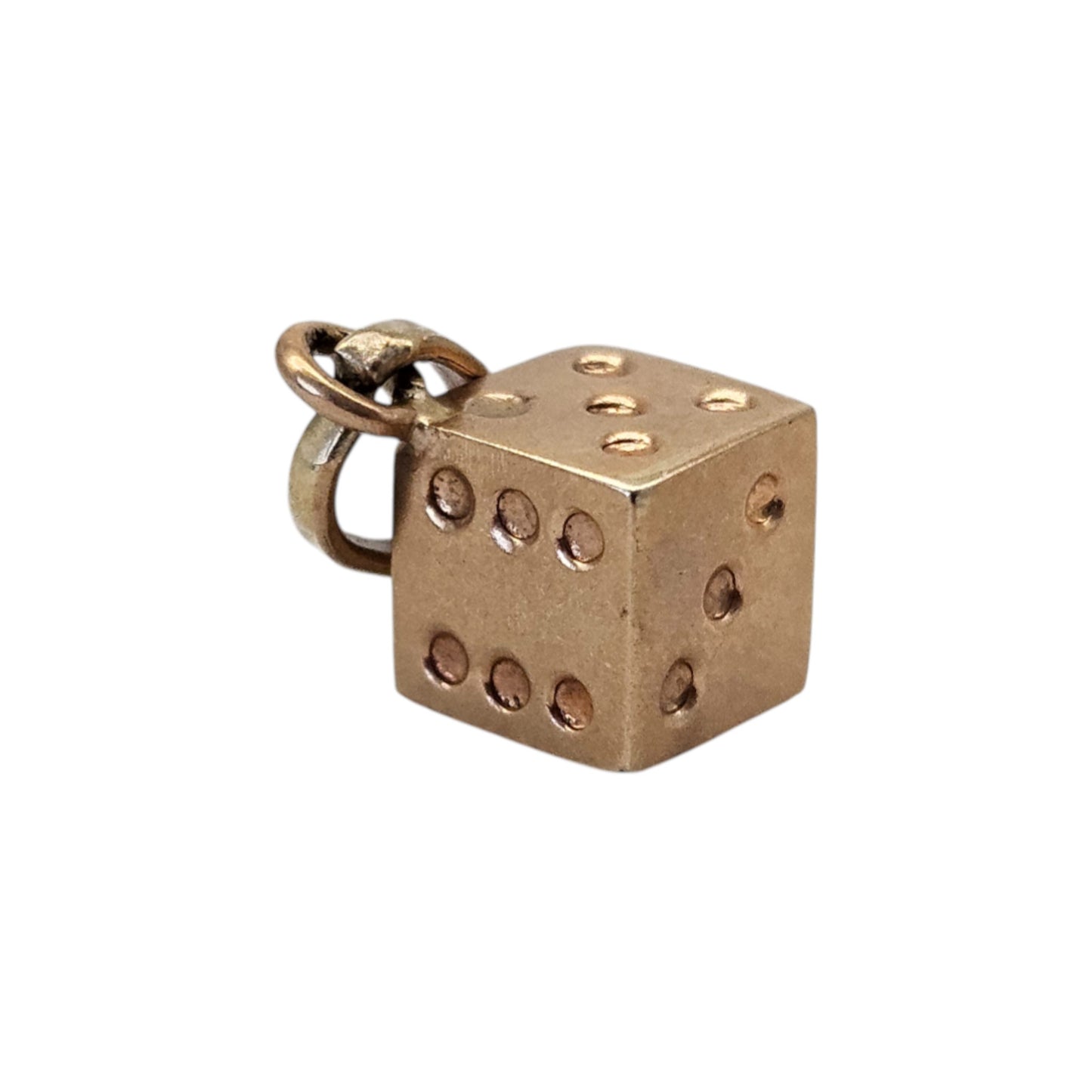 9ct Yellow Gold Dice Lucky Charm L 5 mm 1.0 g.