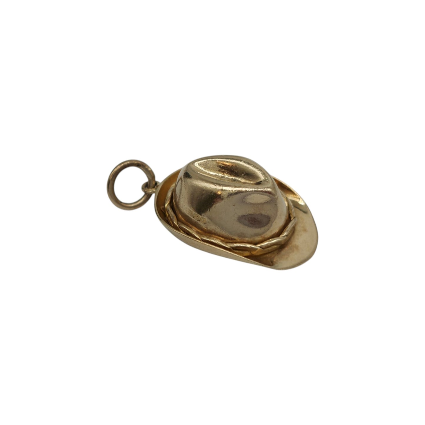 9ct 375 Yellow Gold Diggers Hat Charm 1973 L 1.7 cm 1.3 g.
