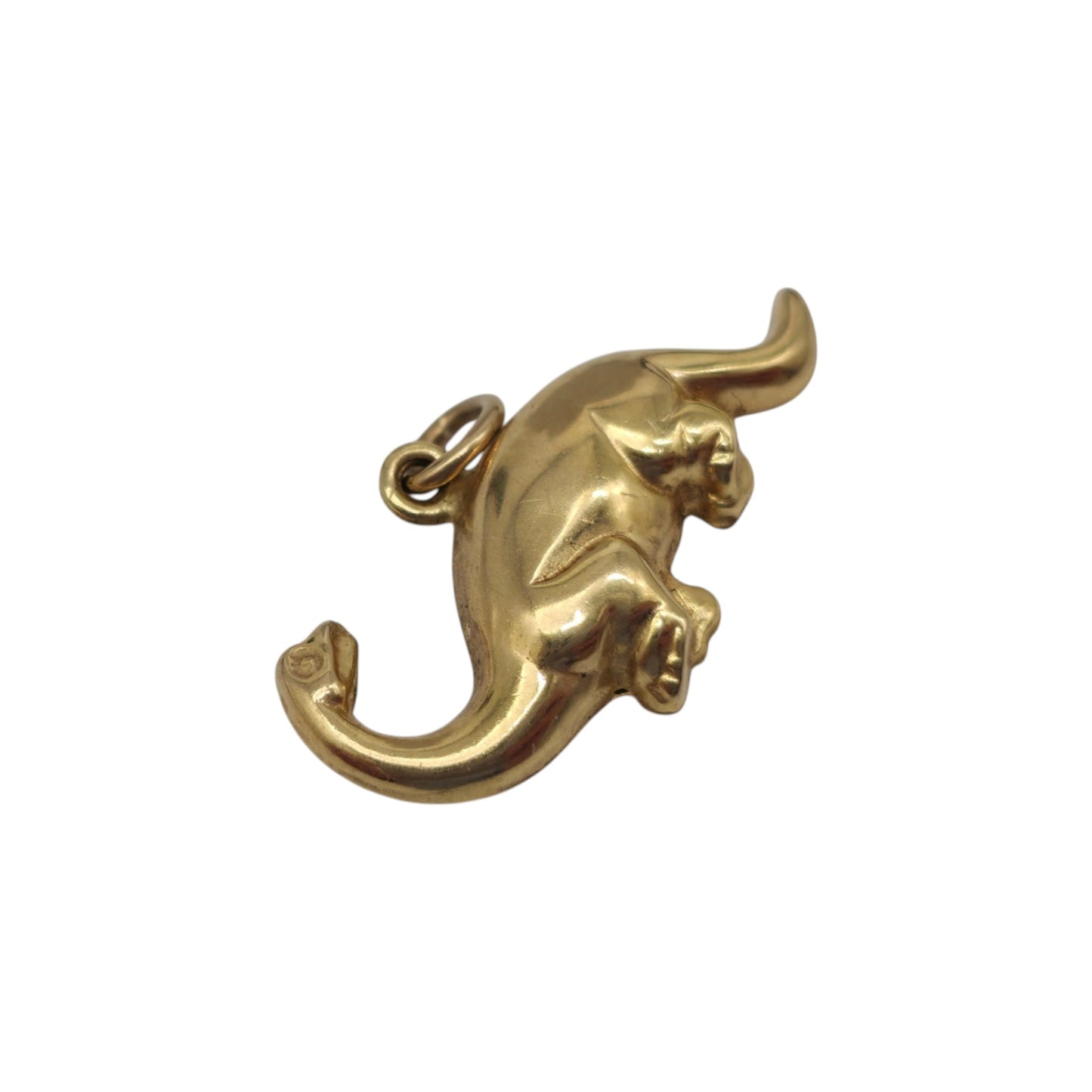 9ct Yellow Gold Dinosaur Charm L 2.1 cm 0.7 g.