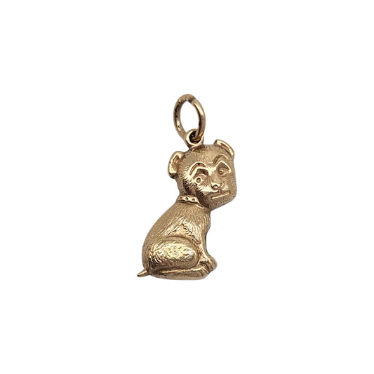 pre-owned 9ct gold Seated Dog Charm