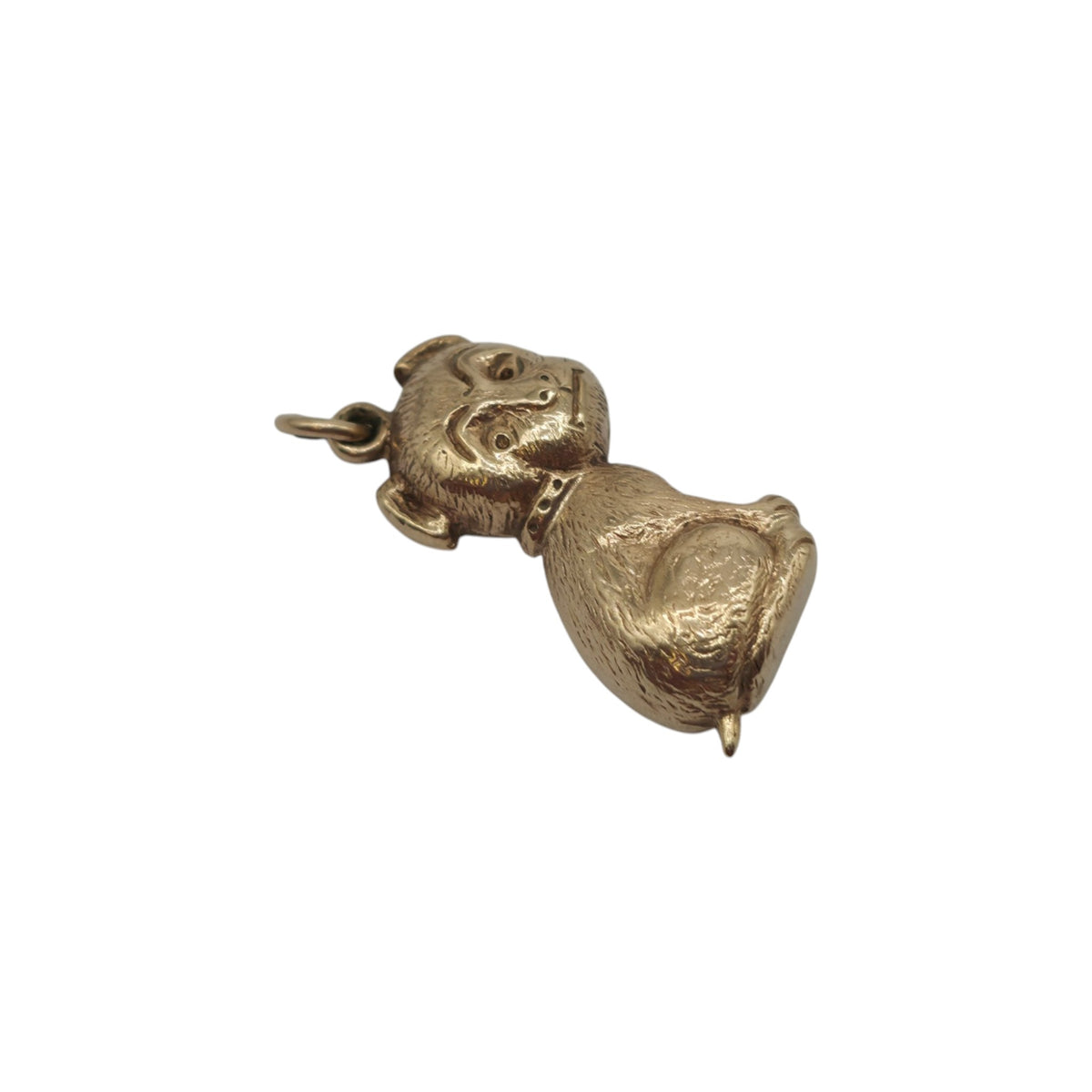 Chester 9ct 375 Yellow Gold Seated Dog Charm 1958 L 1.6 cm 0.8 g.