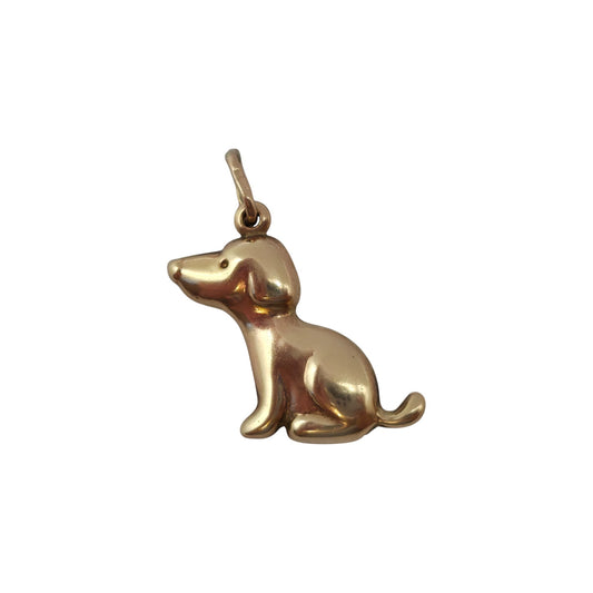 9ct 375 Yellow Gold Seated Dog Charm