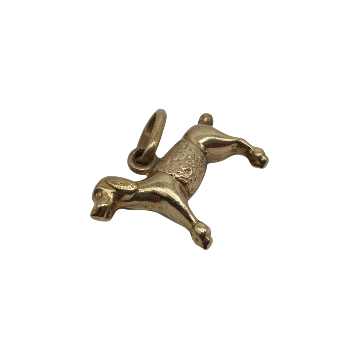9ct 375 Yellow Gold Dog Charm L 1.7 cm 0.9 g.
